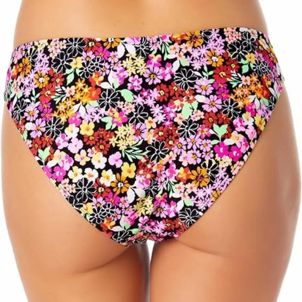 California Waves Floral Printed Hipster Bikini Bottom